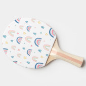 かわいい虹とハート模様 卓球ラケット (横)