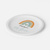 かわいい虹とハート男の子の赤ちゃんシャワー ペーパープレート (アングル)