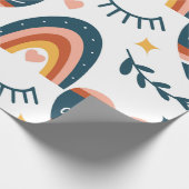 かわいい虹とハート ラッピングペーパー (角)
