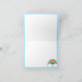 かわいい虹とピンクのハートと雲 ノートカード (内部)