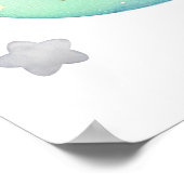 かわいい虹とユニコーンの三番目の誕生日パーティー ポスター (角)