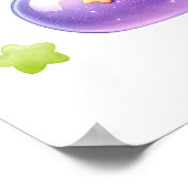 かわいい虹とユニコーンの1歳の誕生日パーティー ポスター (角)