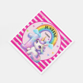かわいい虹とユニコーンの1歳誕生日 スタンダードランチョンナプキン (角)
