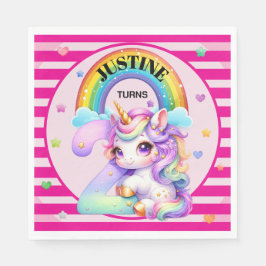 かわいい虹とユニコーンの2回目の誕生日 スタンダードランチョンナプキン