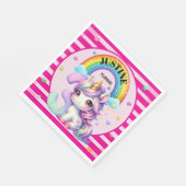 かわいい虹とユニコーンの3回目の誕生日 スタンダードランチョンナプキン (角)