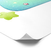 かわいい虹とユニコーン第2誕生日パーティー ポスター (角)