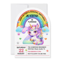 かわいい虹とユニコーン第2誕生日パーティー