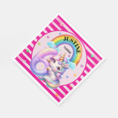 かわいい虹とユニコーン第6誕生日 スタンダードランチョンナプキン (角)