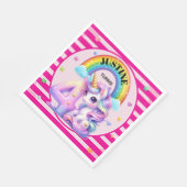 かわいい虹とユニコーン4歳の誕生日 スタンダードランチョンナプキン (角)