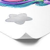 かわいい虹とユニコーン5th誕生日パーティー ポスター (角)