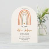 かわいい虹と星のボヘミアンベイビーシャワーアーチ 招待状 (スタンド正面)