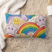 かわいい虹と星 ランバークッション (ブランケット)