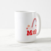 かわいい虹と花の母 コーヒーマグカップ (正面右)