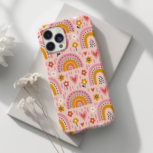 かわいい虹と花カラフル Case-Mate iPhoneケース