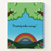 かわいい虹と蝶の女パーソナライズされたの子 ノートブック (裏面)