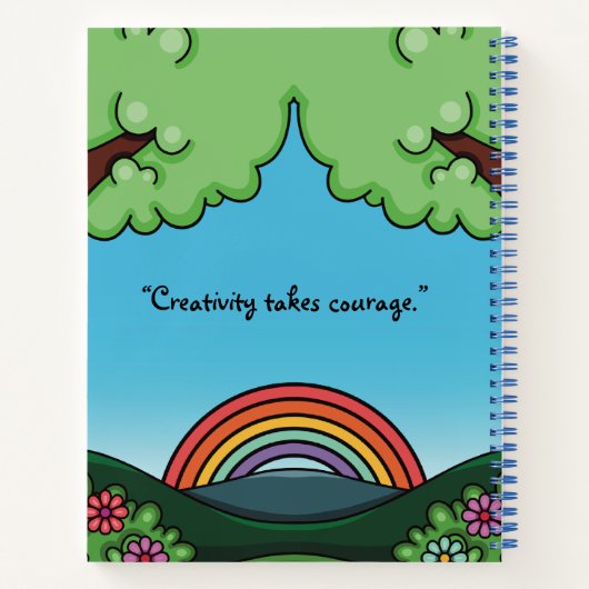 かわいい虹と蝶の女パーソナライズされたの子 ノートブック (裏面)