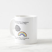 かわいい虹と雨雲の幸せの引用 コーヒーマグカップ (正面左)