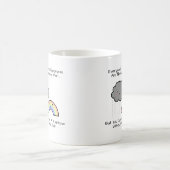 かわいい虹と雨雲の幸せの引用 コーヒーマグカップ (中央)