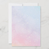 かわいい虹のおとぎ話の城ガールズバースデーパーティー 招待状 (裏面)