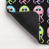 かわいい虹のくらげの黒のマウスパッド マウスパッド (コーナー)