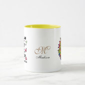 かわいい虹のひまわりインスパイアの引用文名 マグカップ (中央)