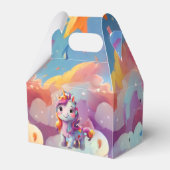 かわいい虹のカラフルユニコーン誕生日 フェイバーボックス (裏面サイド)