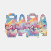 かわいい虹のカラフルユニコーン誕生日 フェイバーボックス (折り畳みなし)