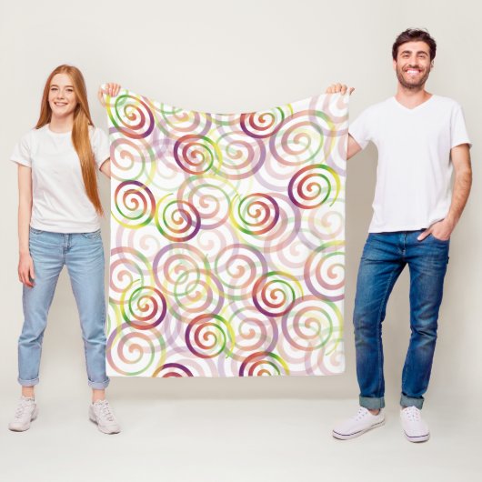 かわいい虹のクリスマスパターン フリースブランケット (インサイチュ)