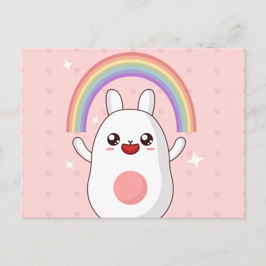 かわいい虹のクリップアート ポストカード (正面)