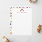 かわいい虹のグリーティングカード ノートカード (正面/裏面インサイチュ)