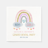 かわいい虹のジェンダーの表示パーティー スタンダードカクテルナプキン (正面)