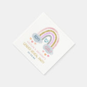かわいい虹のジェンダーの表示パーティー スタンダードカクテルナプキン (角)