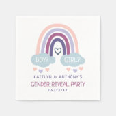 かわいい虹のジェンダーの表示パーティー スタンダードカクテルナプキン (正面)