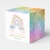 かわいい虹のジェンダーの表示パーティー フェイバーボックス (正面サイド)