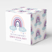 かわいい虹のジェンダーの表示パーティー フェイバーボックス (正面サイド)
