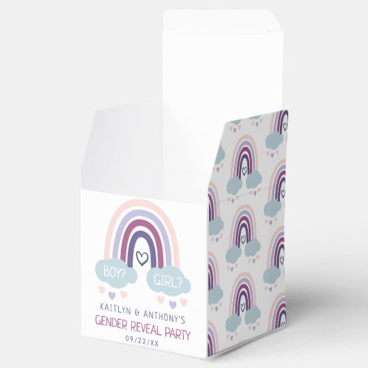 かわいい虹のジェンダーの表示パーティー フェイバーボックス (オープン)
