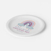 かわいい虹のジェンダーの表示パーティー ペーパープレート (アングル)