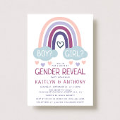 かわいい虹のジェンダーの表示パーティー 招待状