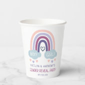 かわいい虹のジェンダーの表示パーティー 紙コップ (裏面)