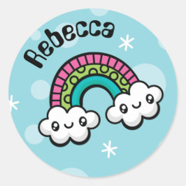 かわいい虹のステッカー ラウンドシール