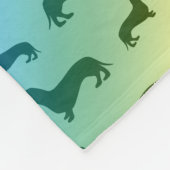 かわいい虹のダックスフントパターン フリースブランケット (角)