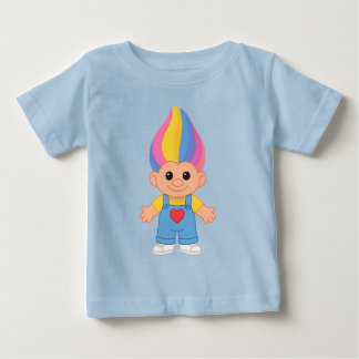 かわいい虹のトロル人形 ベビーTシャツ