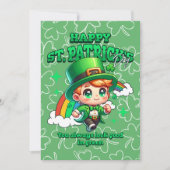 かわいい虹のハッピ聖パトリックデー ケルト シーズンカード (正面)