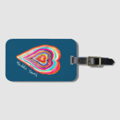 かわいい虹のハートラブボホ ラゲッジタグ (正面横)