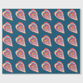 かわいい虹のハートラブボホ ラッピングペーパー (フラット)