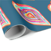 かわいい虹のハートラブボホ ラッピングペーパー (ロールコーナー)