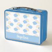 かわいい虹のパターカラフルン名 メタルランチボックス (裏面)