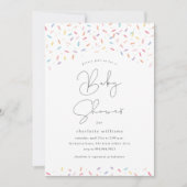 かわいい虹のパラリンシャワー 招待状 (正面)