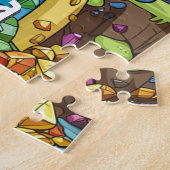 かわいい虹のパーソナライズされた一角獣の子供 ジグソーパズル (側面)