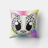 かわいい虹のヒョウの枕(カスタマイズ可能な!) クッション (裏面)